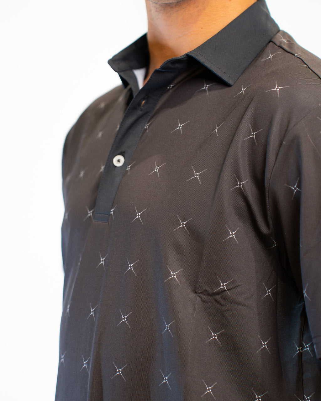 plyr Men's Teeclipse Polo Black/White - detail