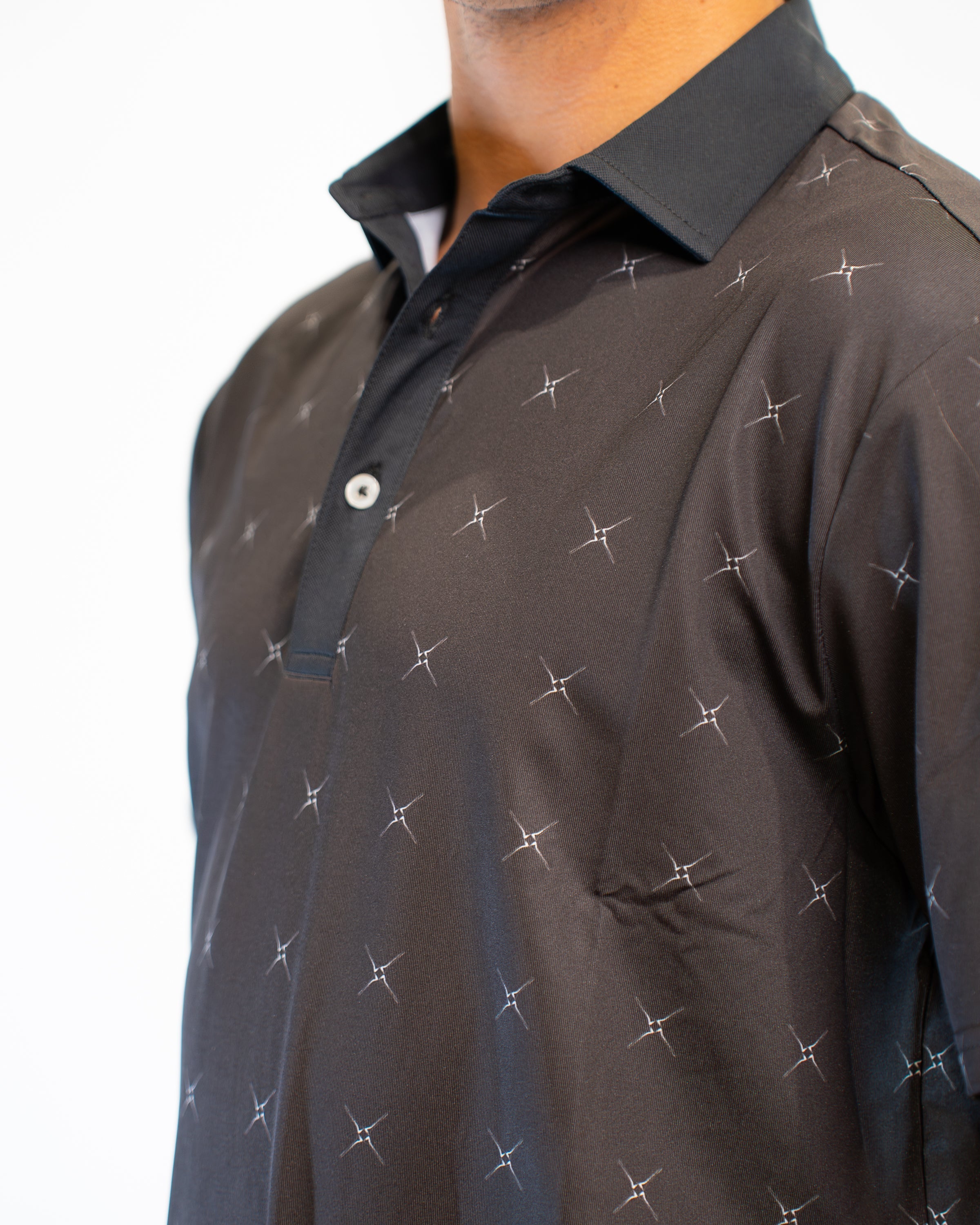 plyr Men's Teeclipse Polo Black/White - detail
