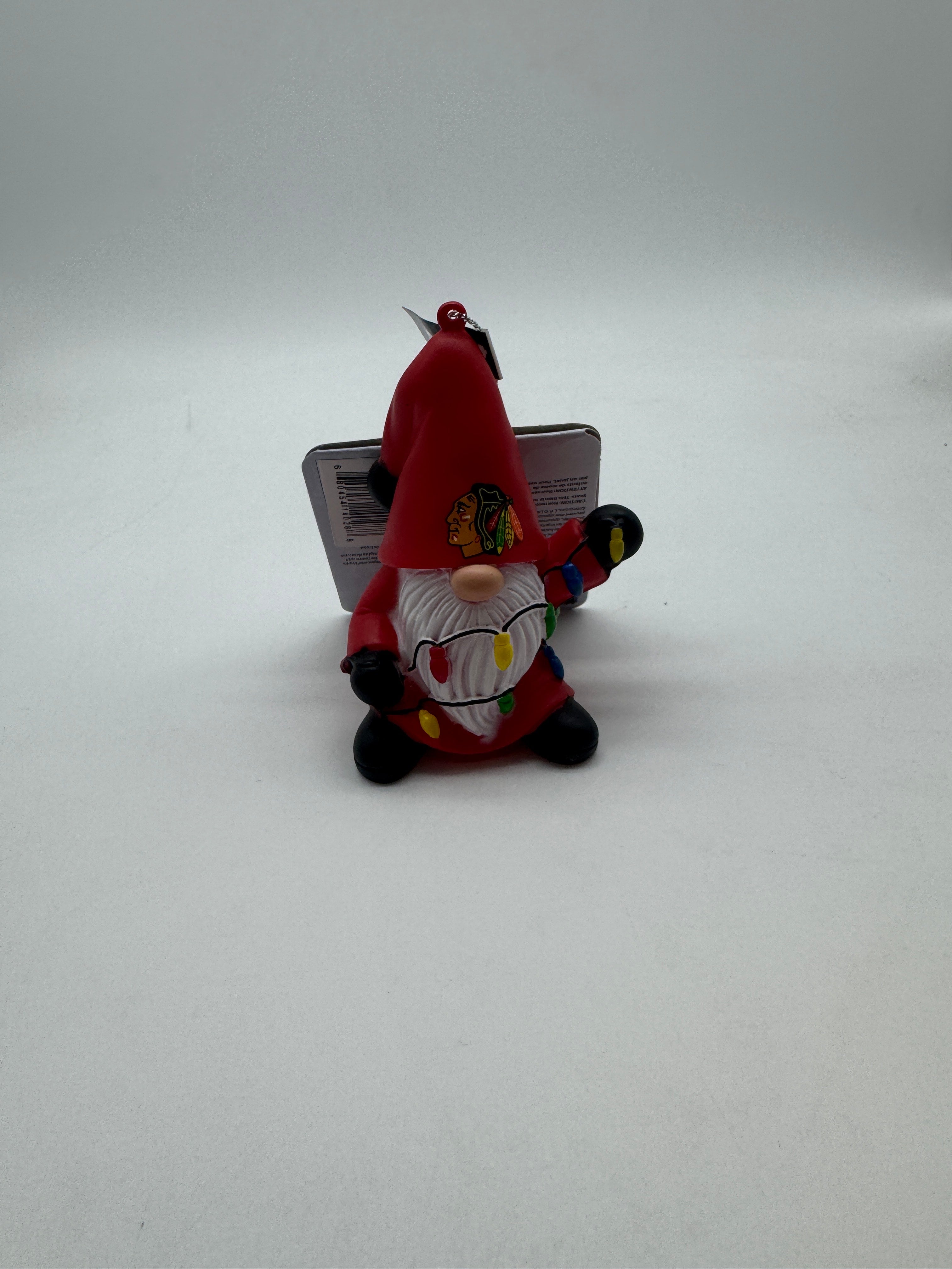 FOCO NHL Gnome with Lights Ornament- Chicago Blackhawks