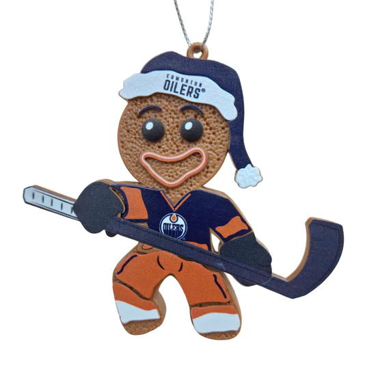 FOCO NHL Gingerbread Man Christmas Ornament- Edmonton Oilers