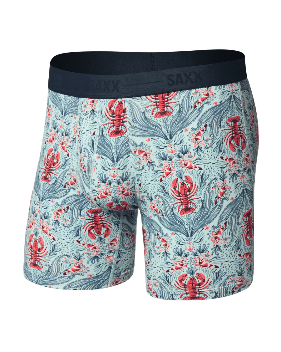 Saxx Men’s Smooth Luxe Micro Modal Boxer Brief - Lobster Flourish Mint