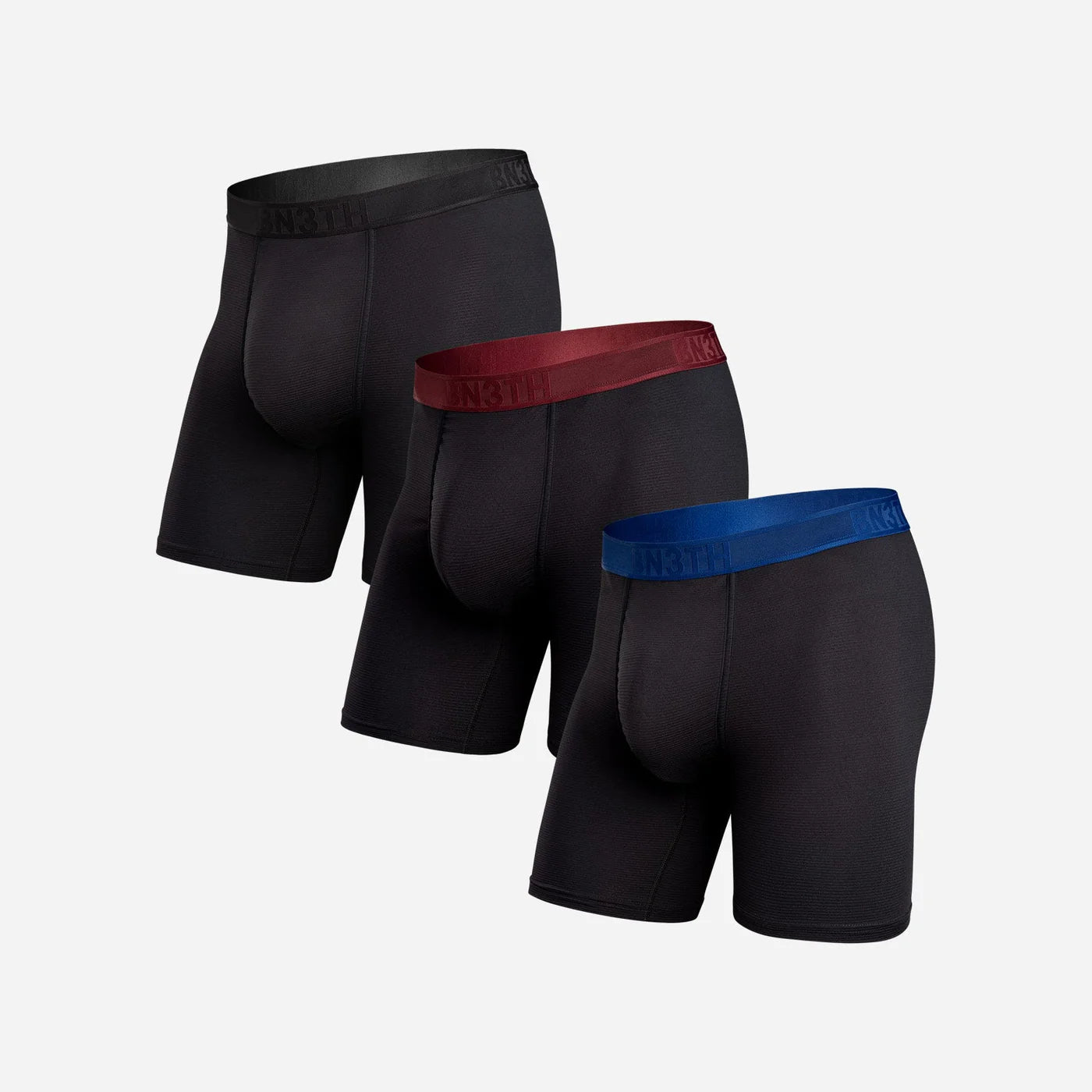 BN3TH Pro Flex Boxer Brief 3 Pack- Black/Recovery/Rhubarb