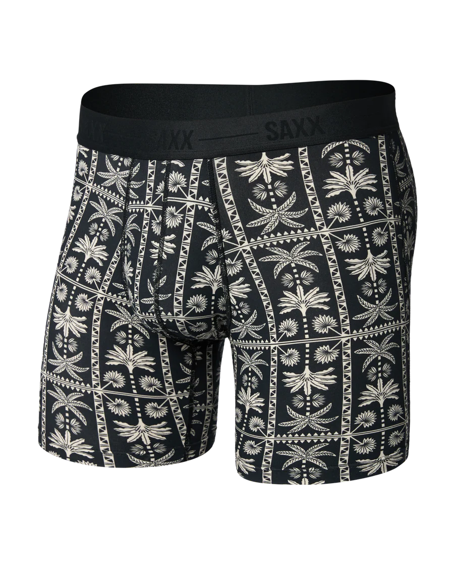 Saxx Men’s Smooth Luxe Micro Modal Boxer Brief - Tropic Royale Black