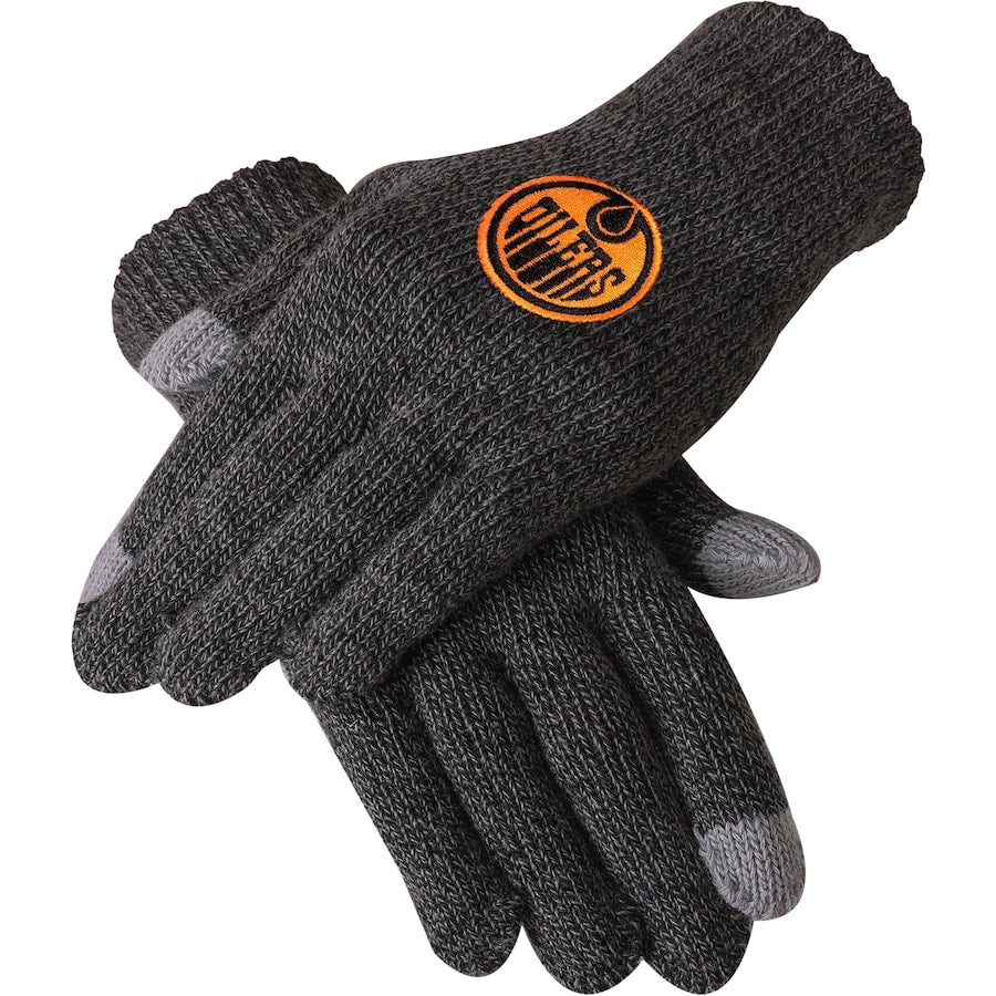 FOCO Charcoal Knit Gloves- Edmonton Oilers