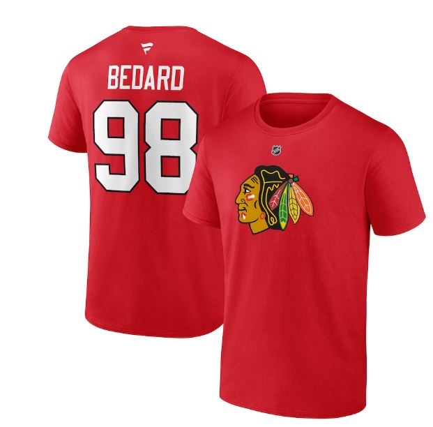 Stack Player Name & Number T-shirt - Connor Bedard