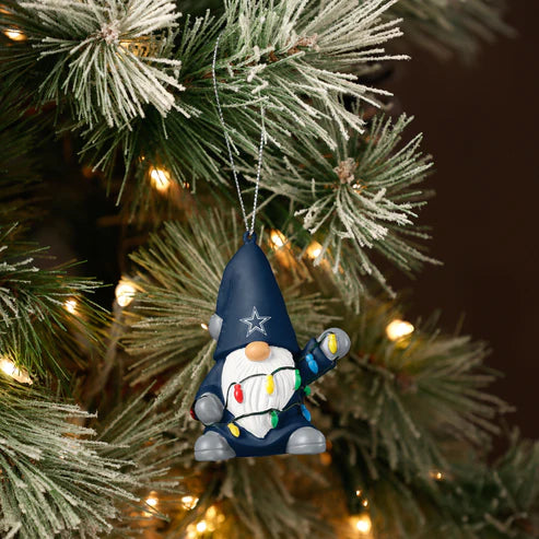 FOCO NFL Dallas Cowboys Gnome with Lights Ornament