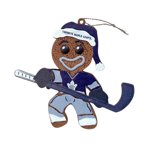 FOCO NHL Gingerbread Man Christmas Ornament- Toronto Maple Leafs