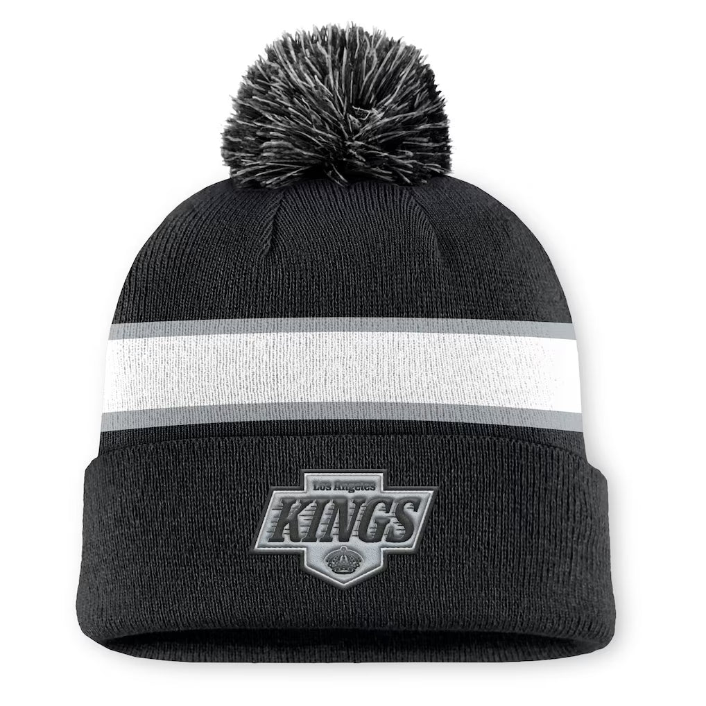 Fanatics Authentic Pro Rink 13 Cuffed Knit Beanie with Pom- Los Angeles Kings