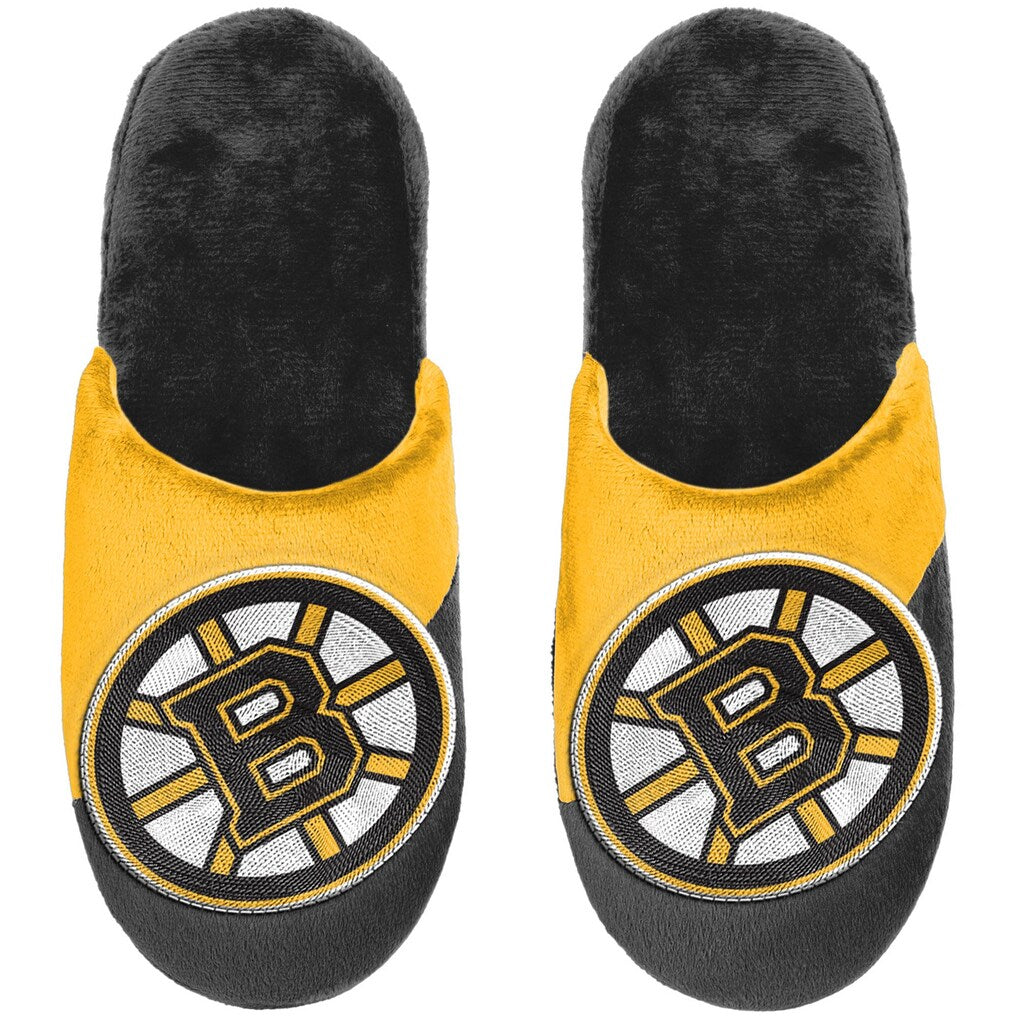 FOCO NHL Big Logo Youth Slippers - Boston Bruins