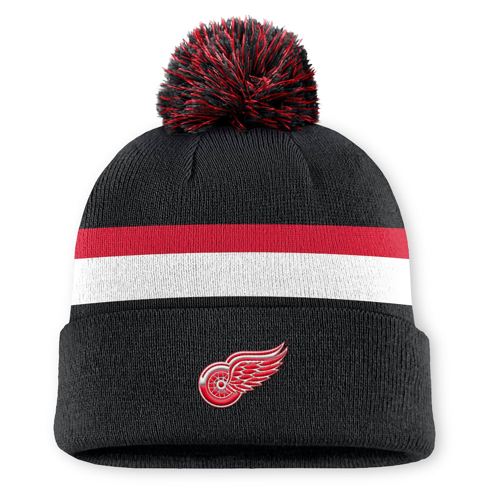 Fanatics Authentic Pro Rink 13 Cuffed Knit Beanie with Pom- Detroit Red Wings