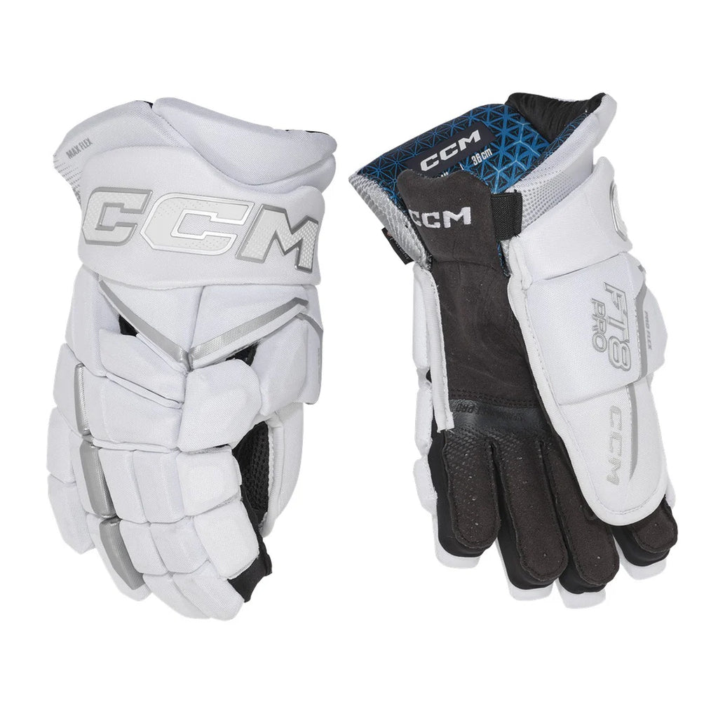 CCM Senior Jetspeed FT8 Pro Gloves- White