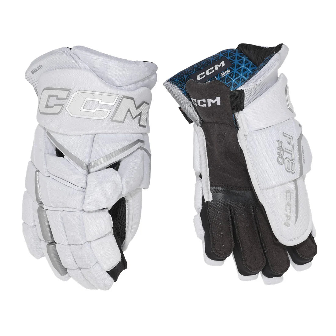 CCM Senior Jetspeed FT8 Pro Gloves- White