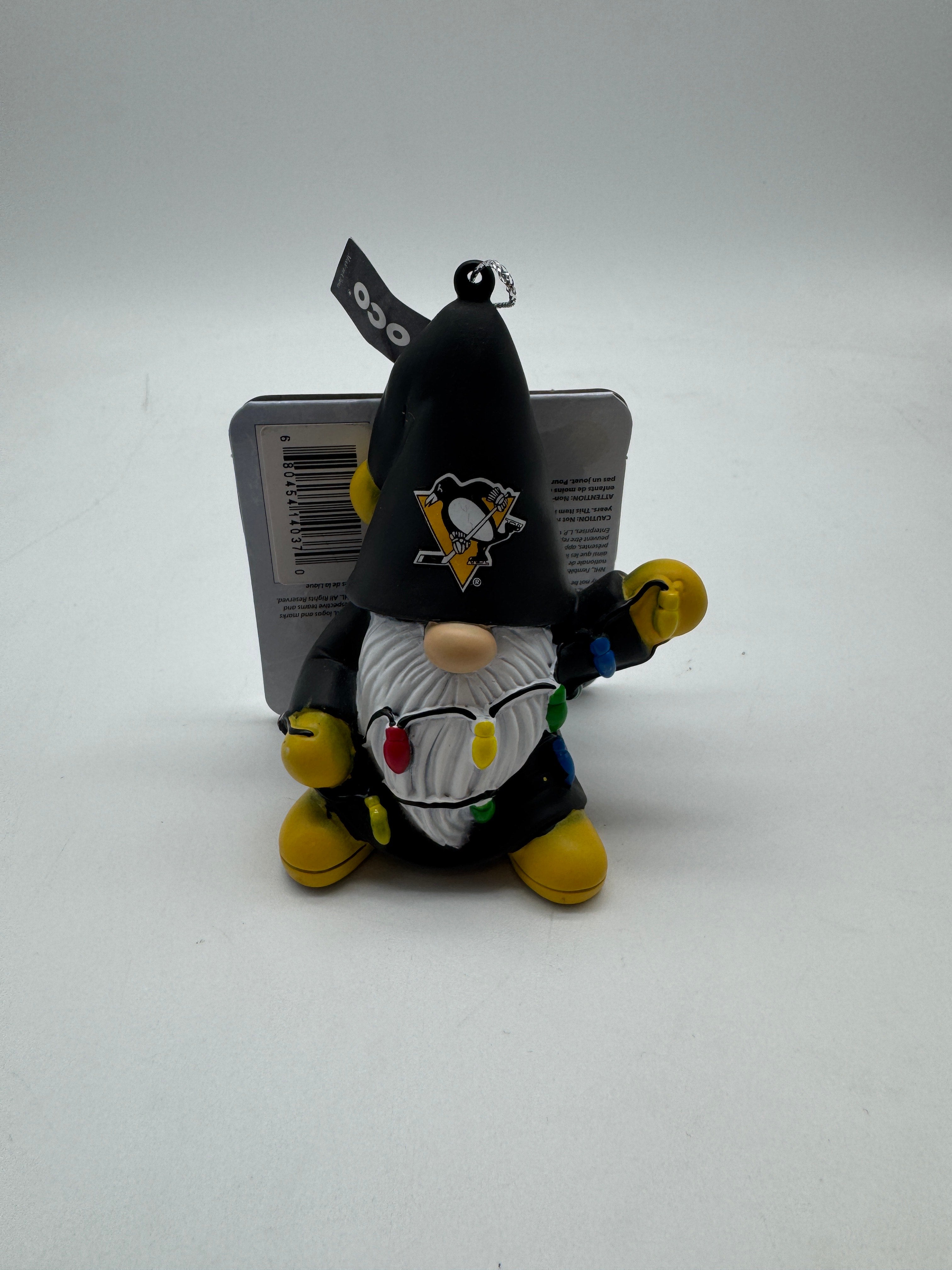 FOCO NHL Gnome with Lights Ornament- Pittsburgh Penguins