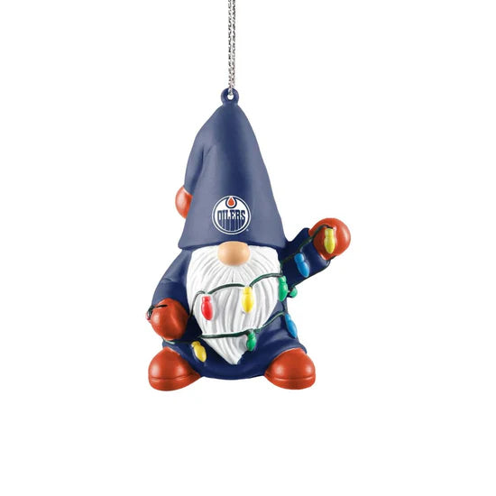 FOCO NHL Gnome with Lights Ornament- Edmonton Oilers