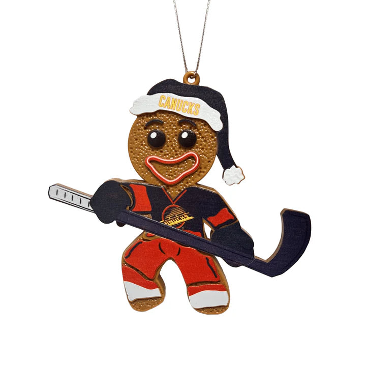 FOCO NHL Gingerbread Man Christmas Ornament- Vancouver Canucks