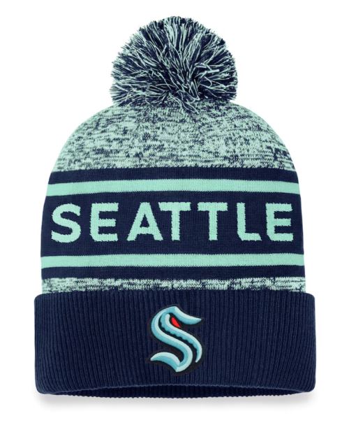 NHL Authentic Pro Heathered Cuffed Pom Toque
