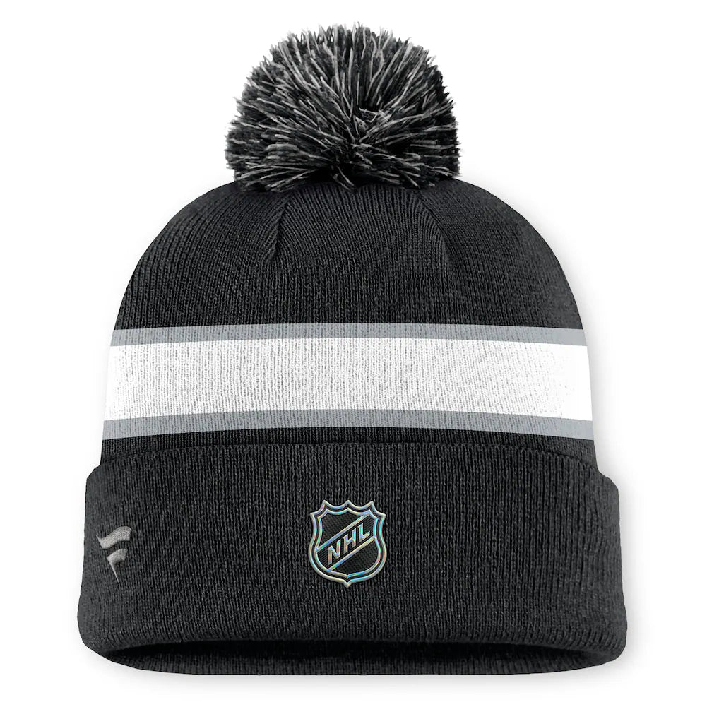 Fanatics Authentic Pro Rink 13 Cuffed Knit Beanie with Pom- Los Angeles Kings
