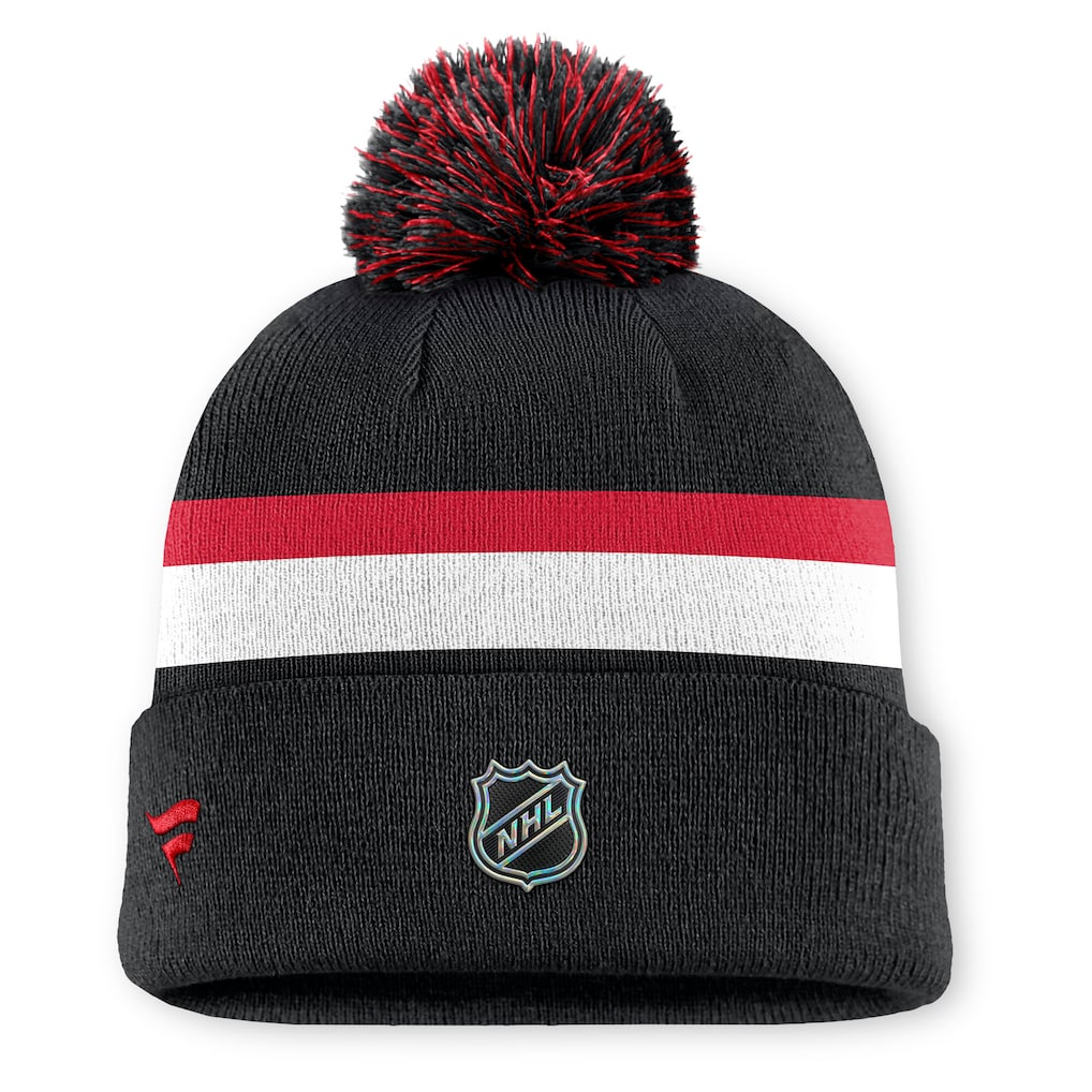 Fanatics Authentic Pro Rink 13 Cuffed Knit Beanie with Pom- Detroit Red Wings