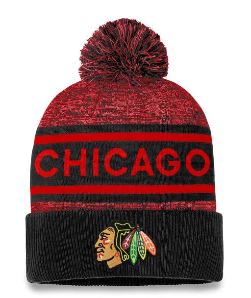NHL Authentic Pro Heathered Cuffed Pom Toque