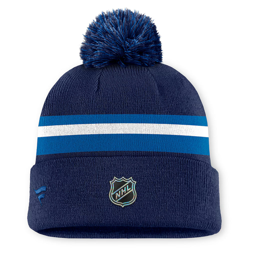 Fanatics Authentic Pro Rink 13 Cuffed Knit Beanie with Pom- Winnipeg Jets