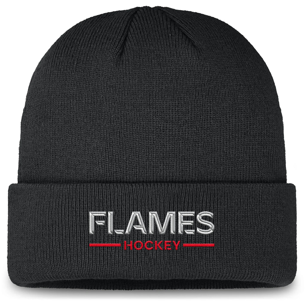 Fanatics Authentic Pro Rink 4 Cuffed Toque- Calgary Flames
