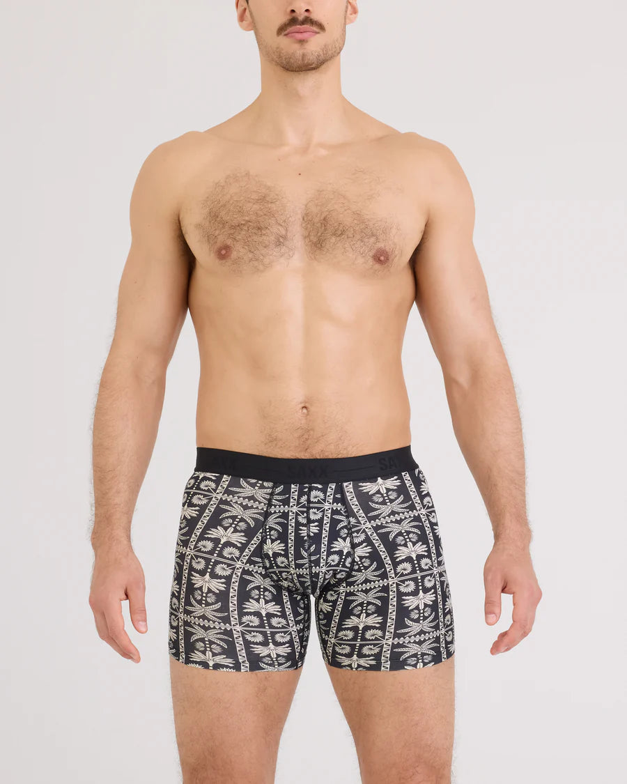 Saxx Men’s Smooth Luxe Micro Modal Boxer Brief - Tropic Royale Black