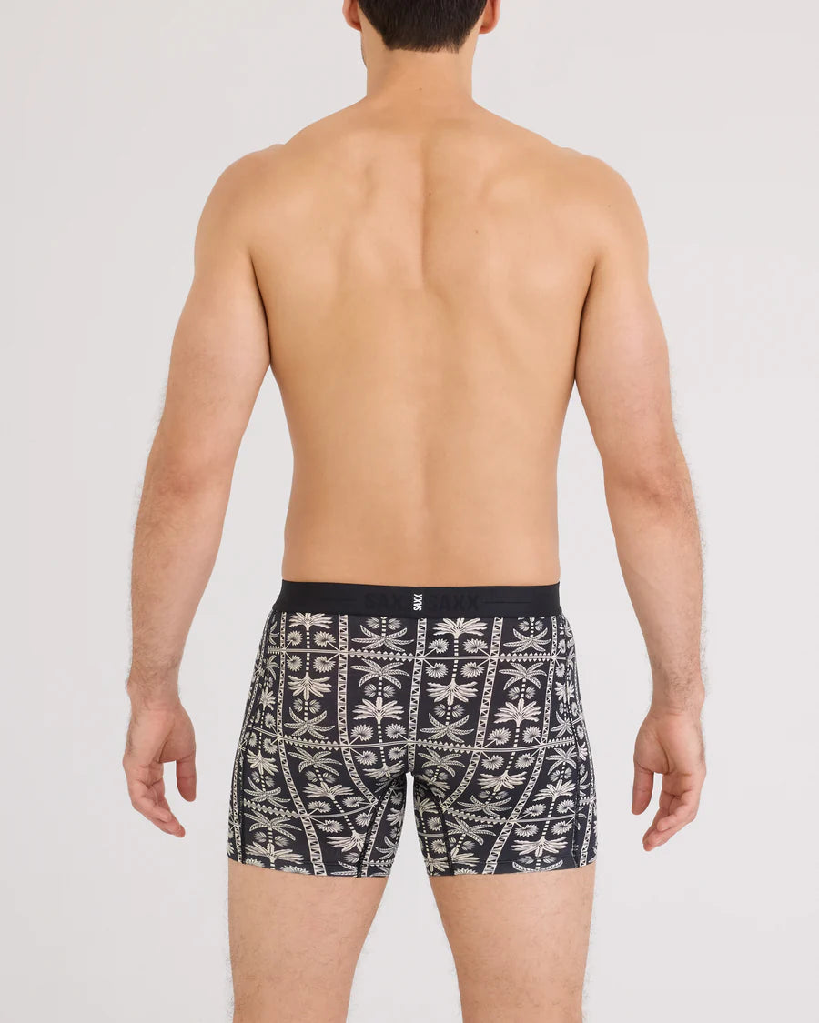 Saxx Men’s Smooth Luxe Micro Modal Boxer Brief - Tropic Royale Black