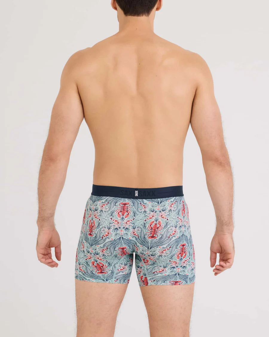 Saxx Men’s Smooth Luxe Micro Modal Boxer Brief - Lobster Flourish Mint