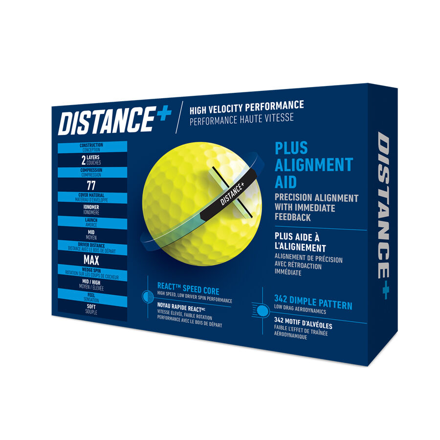 Taylormade Distance+ Golf Balls- One Dozen