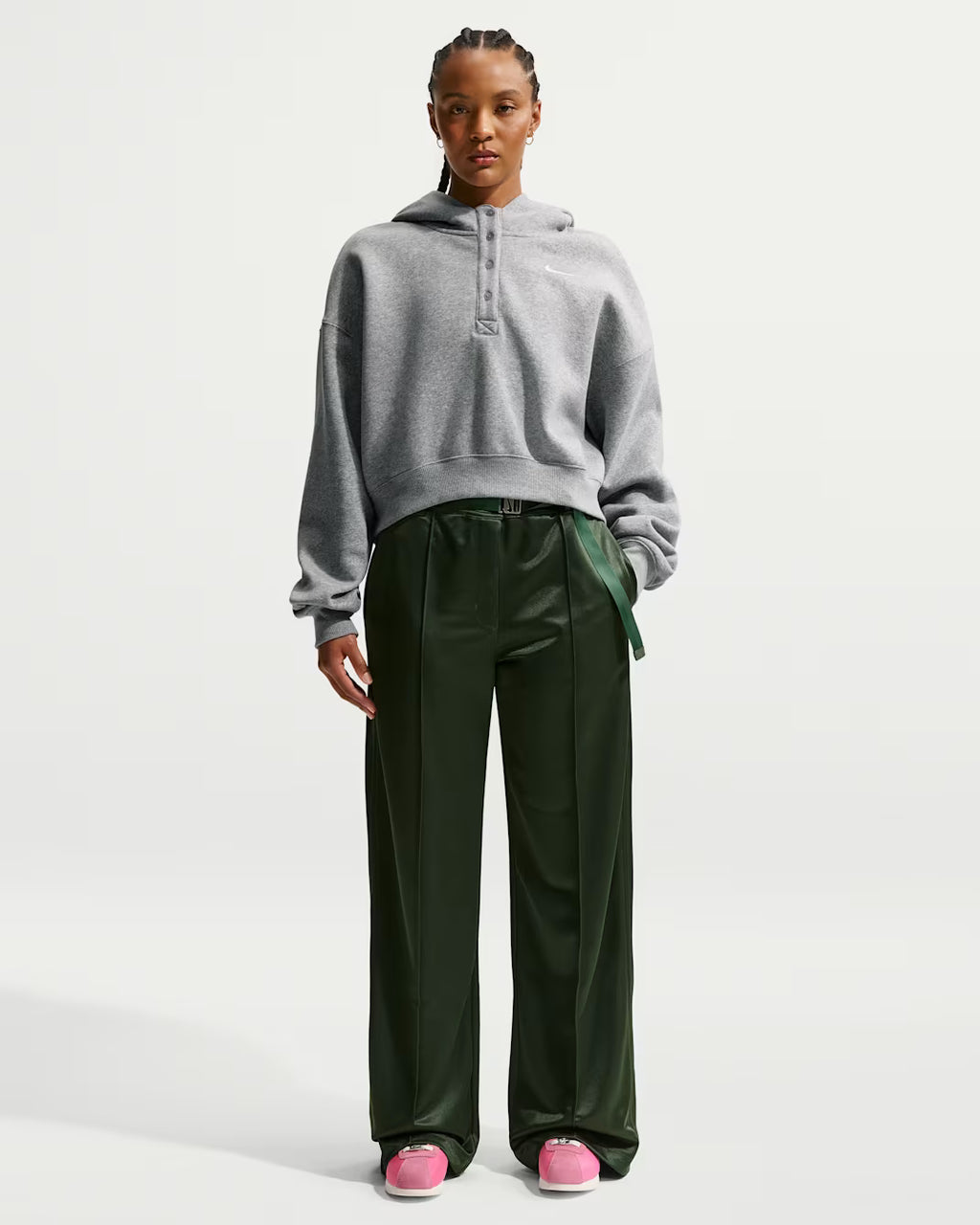 Nike Women's Sportswear Phoenix Fleece Oversized Cropped Henley Hoodie