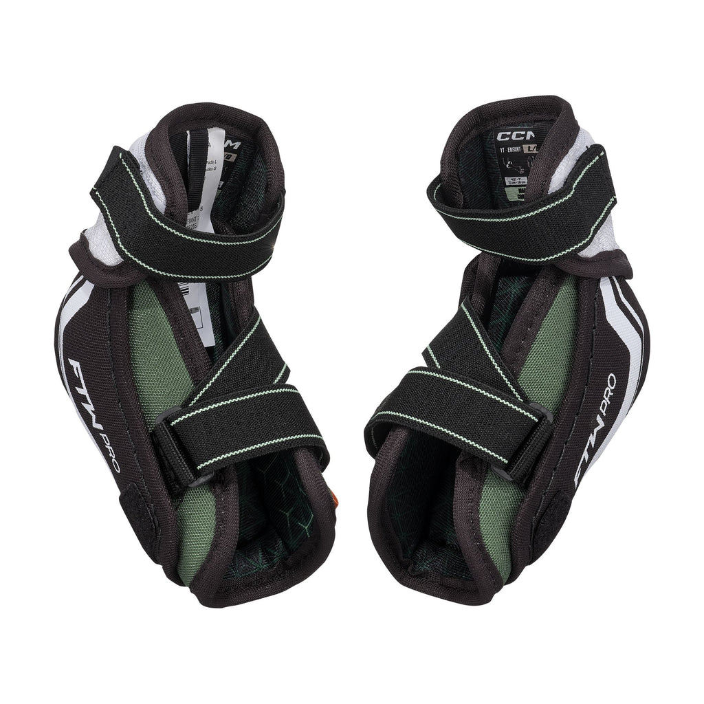 CCM Girls JetSpeed FTW Pro Youth Hockey Elbow Pads - inside strapping