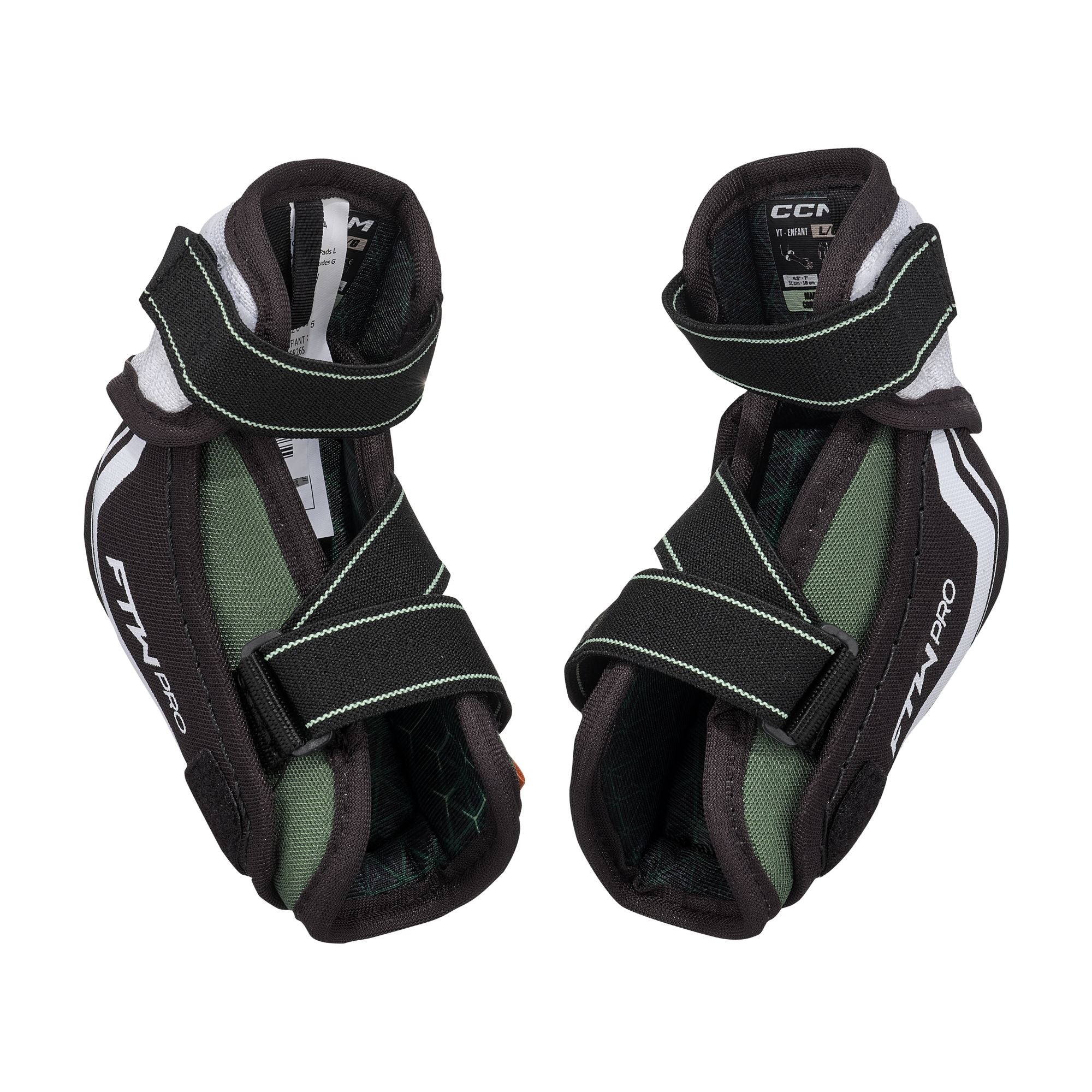 CCM Girls JetSpeed FTW Pro Youth Hockey Elbow Pads - inside strapping
