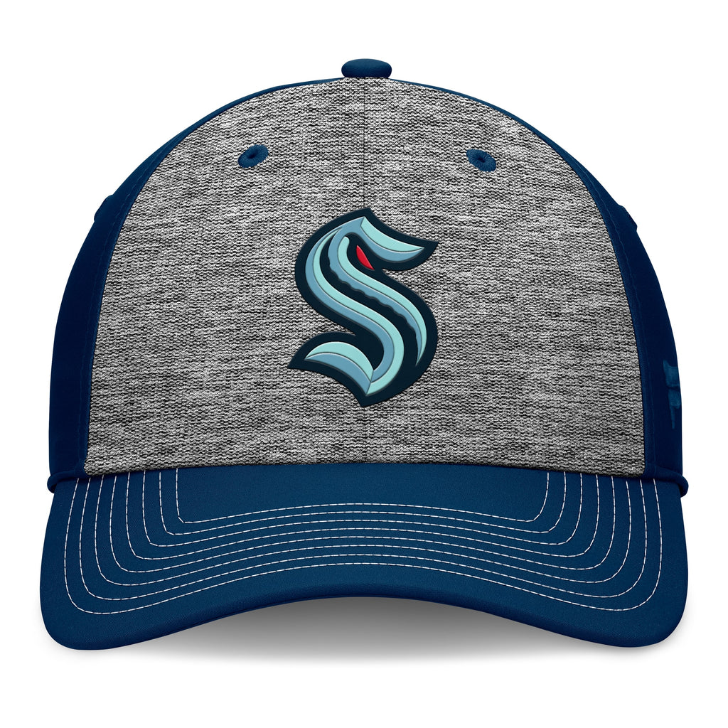 Seattle Kraken Fanatics Fundamental Top Shelf 2-Tone Flex Hat Gray/Navy - front