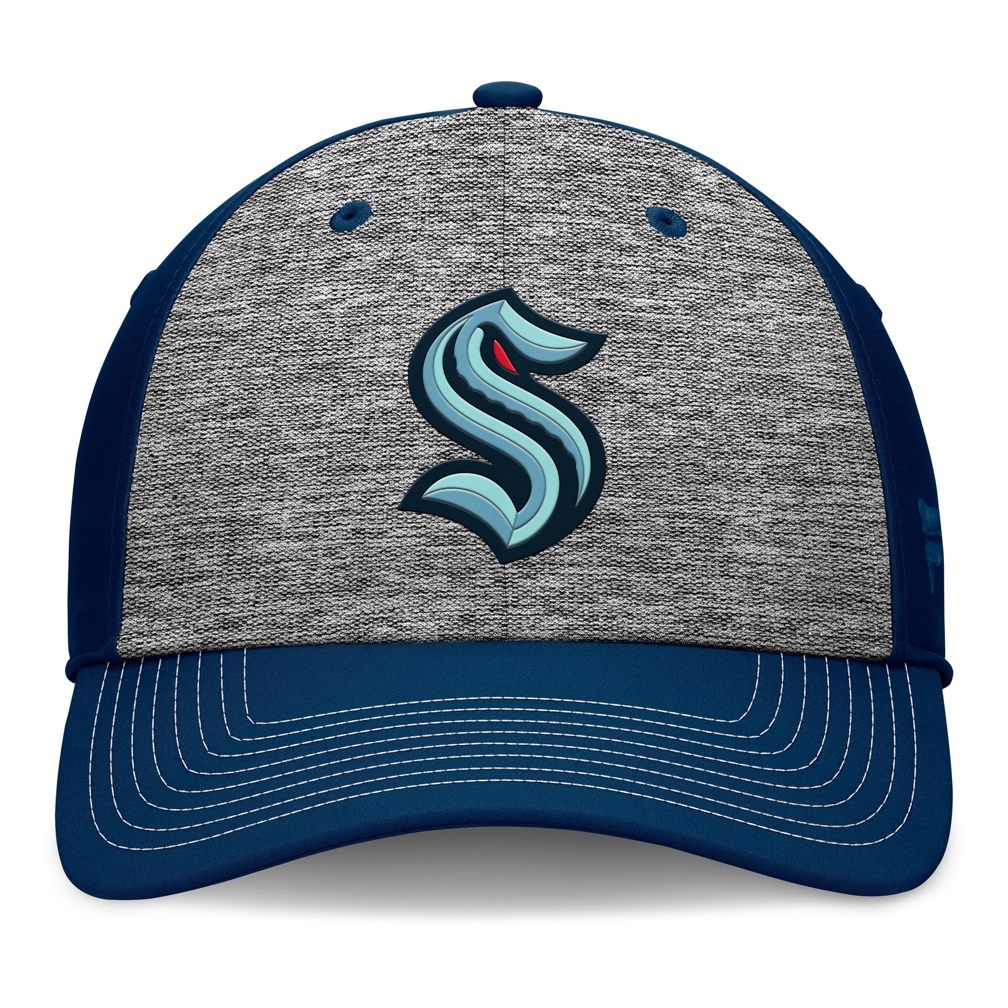 Seattle Kraken Fanatics Fundamental Top Shelf 2-Tone Flex Hat Gray/Navy - front