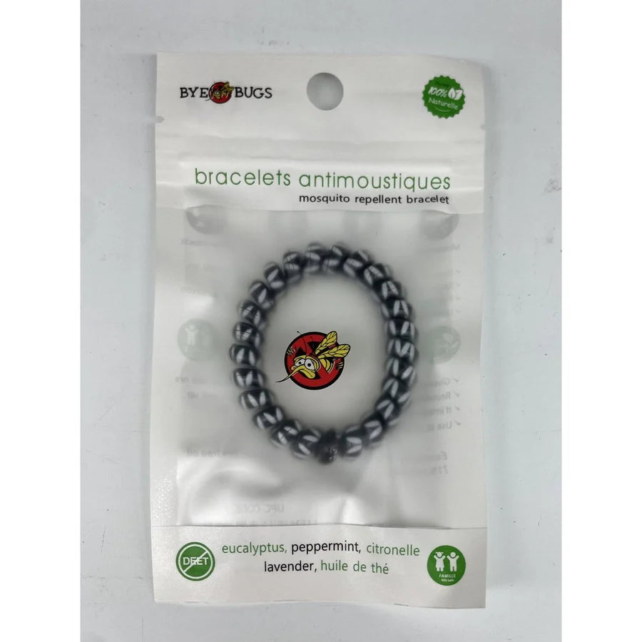 Bye Bugs Mosquito Repellent Bracelet- White and Black
