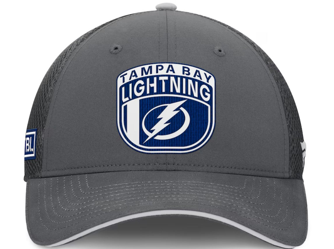 NHL Authentic Pro Home Ice Trucker Adjustable Hat- Tampa Bay Lightning