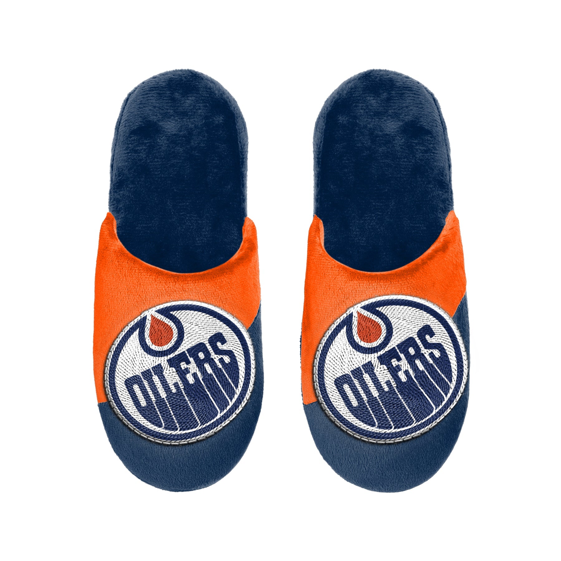 FOCO NHL Big Logo Youth Slippers - Edmonton Oilers