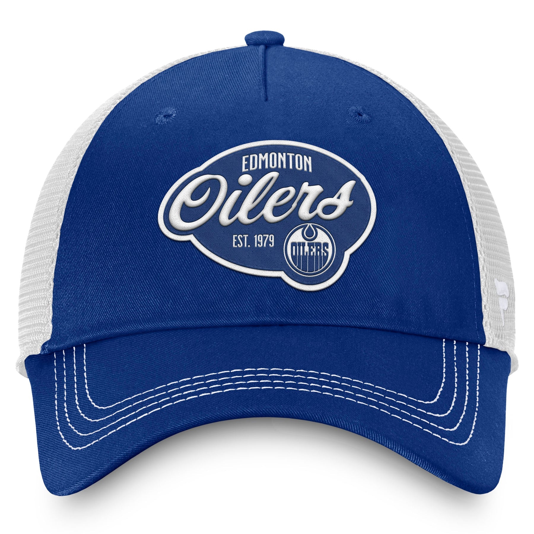 NHL Women's Fundamental 5 Panel Mesh Hat- Edmonton Oilers