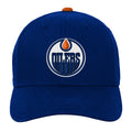 Outerstuff Kids Edmonton Oilers Precurved Snapback Hat - Royal, front view