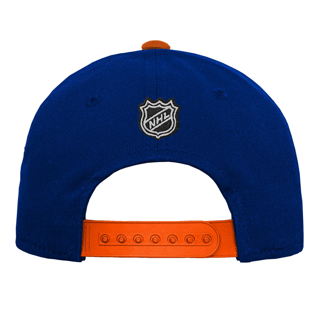 Outerstuff Youth Edmonton Oilers Precurved Snapback Hat - Royal, back view