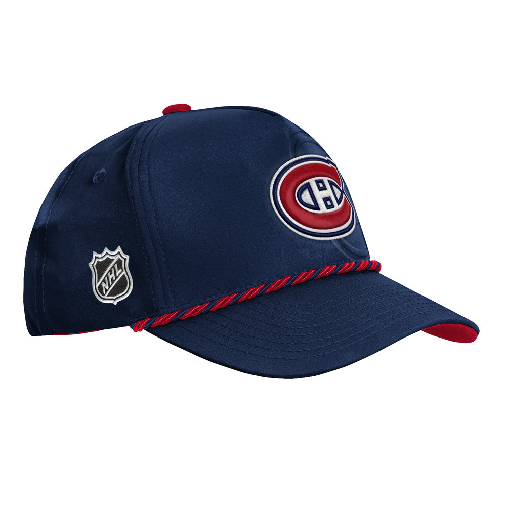 Outerstuff Montreal Canadiens 2026 NHL Draft Podium Youth Hat - three-quarter right with NHL shield