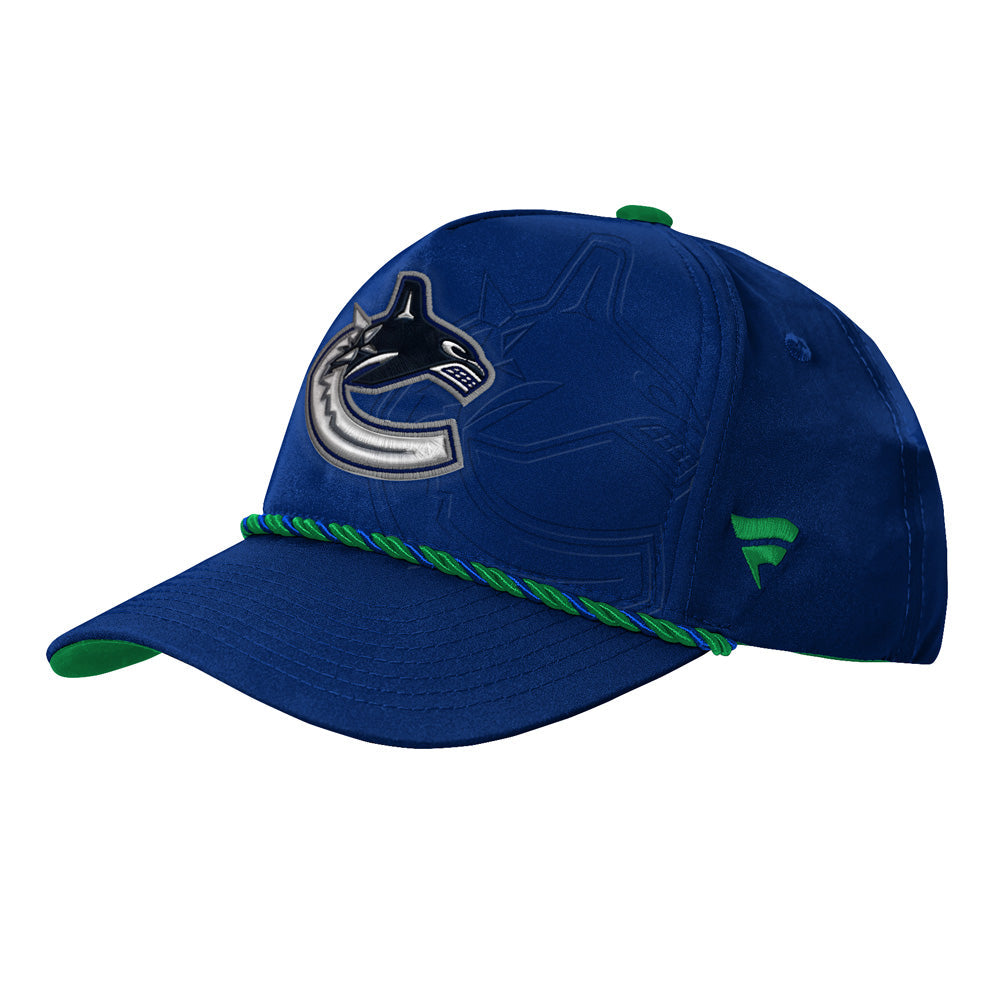 Outerstuff Vancouver Canucks 2026 NHL Draft Podium Youth Hat - three-quarter left