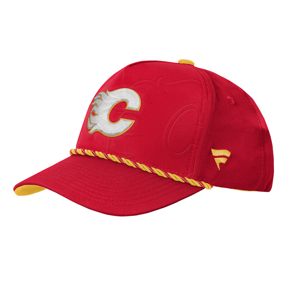 Outerstuff Calgary Flames 2026 NHL Draft Podium Youth Hat - three-quarter left