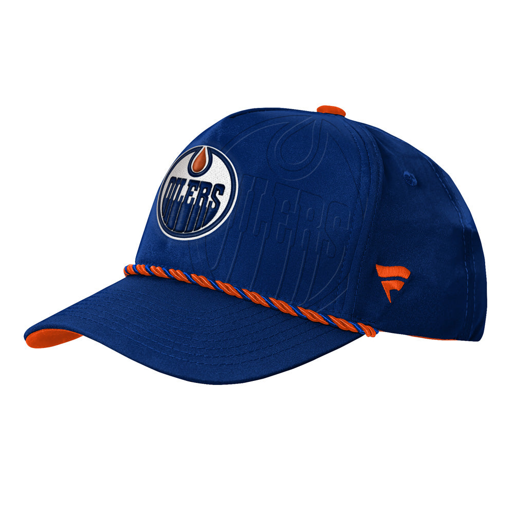 Outerstuff Edmonton Oilers 2026 NHL Draft Podium Youth Hat - three-quarter left