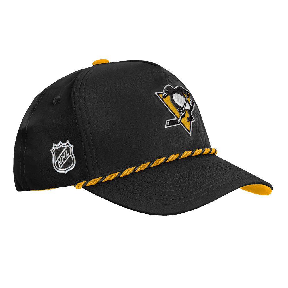 Outerstuff Pittsburgh Penguins 2026 NHL Draft Podium Youth Hat - three-quarter right with NHL shield