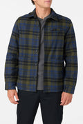 O'Neill Men's Plaid High Pile Lined Jacket - Army - front