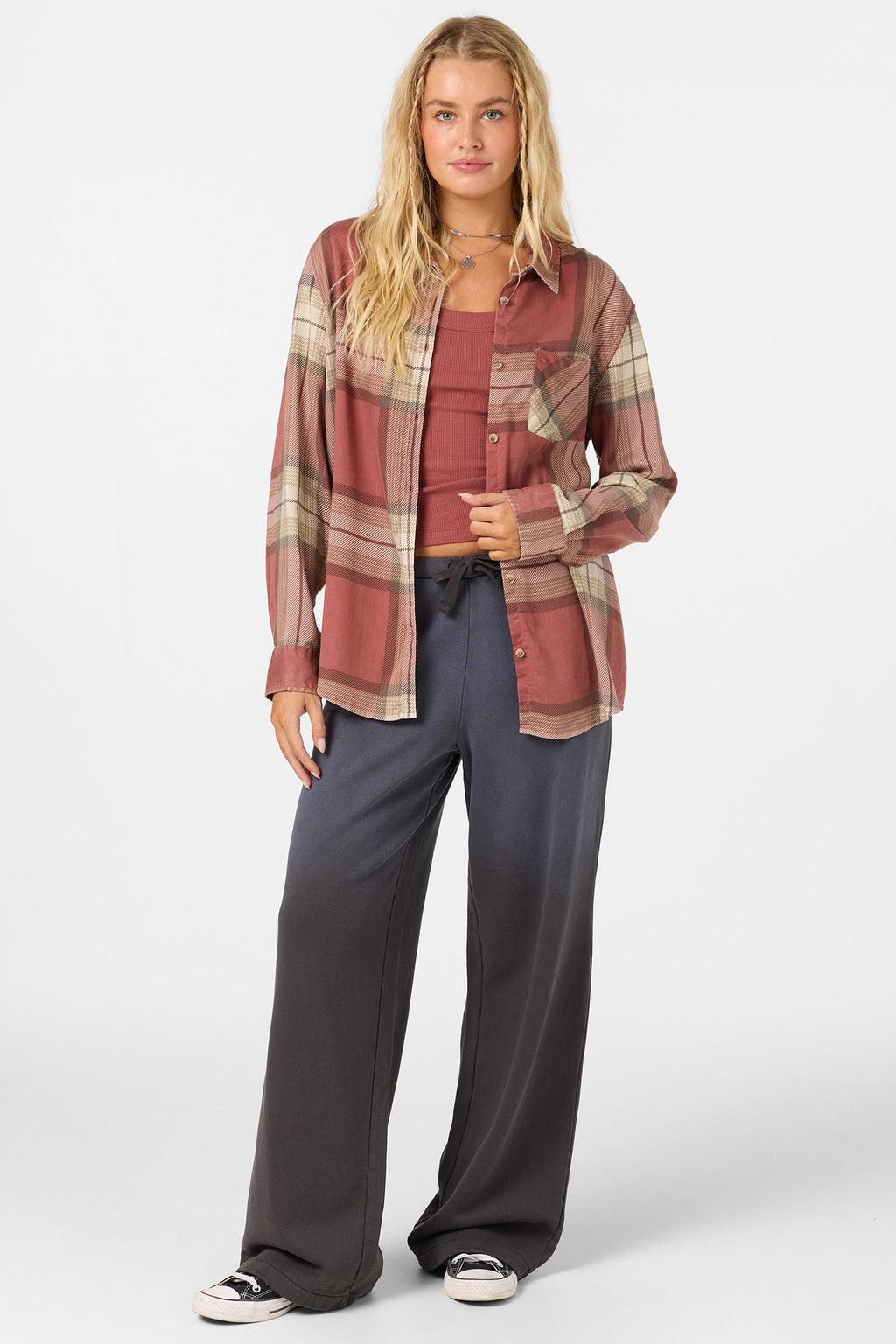 O'Neill Women's OG Logan Flannel Shirt - Apple Butter - front