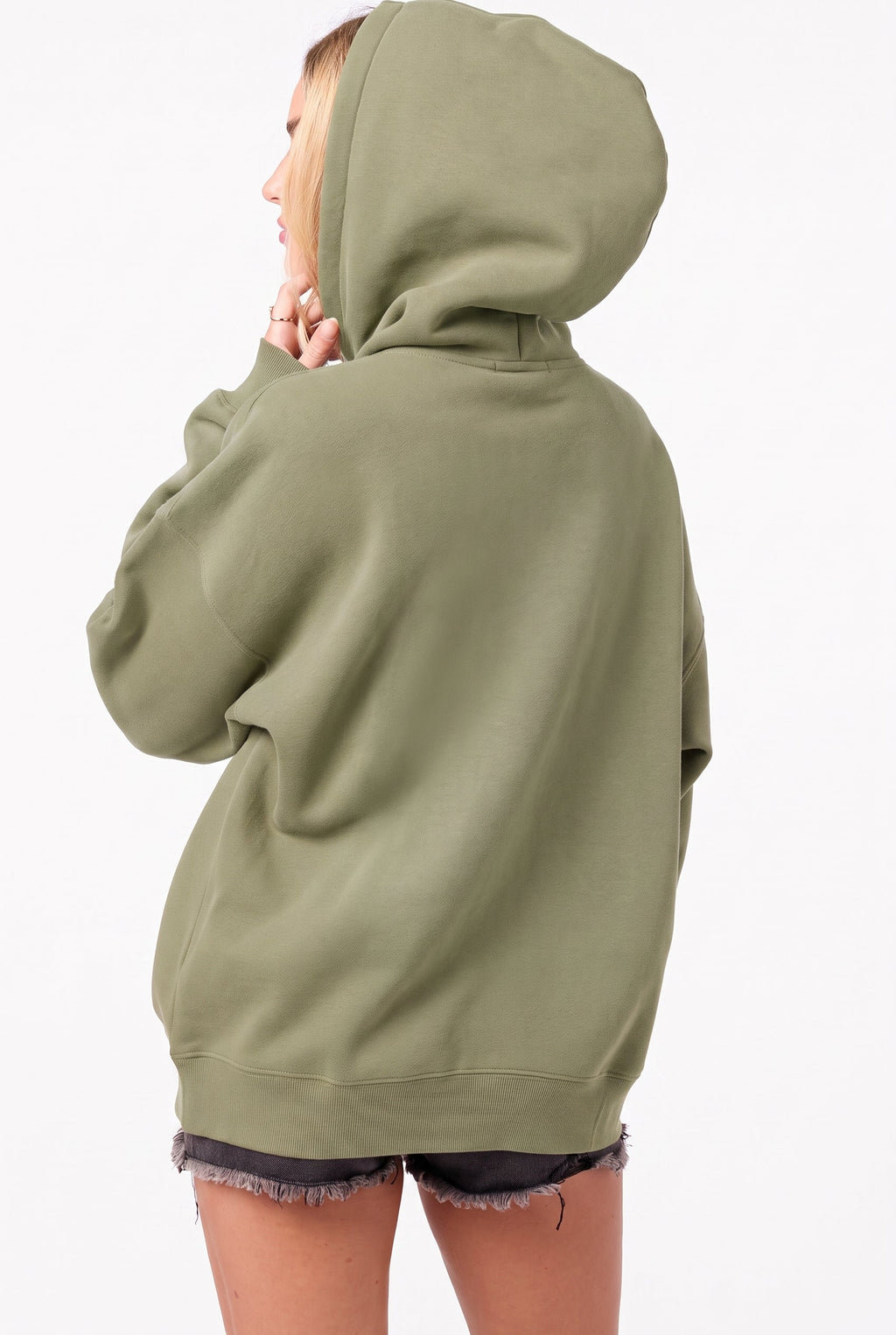 O'Neill Women's Hibiscus Oversized Hoodie - Sage - back and hood