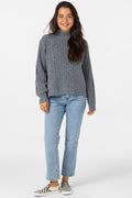 O'Neill Women's Cypress Mock Neck Sweater - Charcoal - front