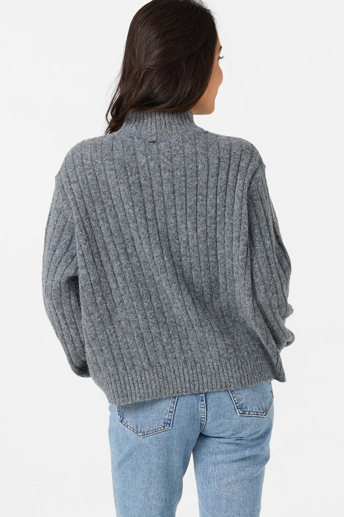 O'Neill Women's Cypress Mock Neck Sweater - Charcoal - back